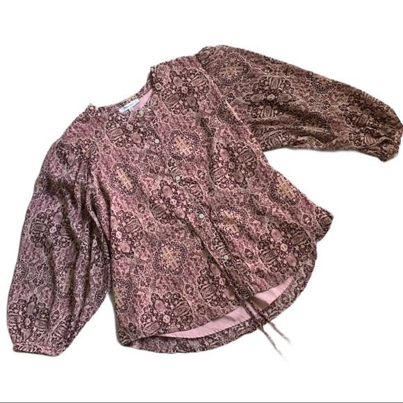 Madewell pink kaleidoscope peasant boho blouse - Picture 7 of 9